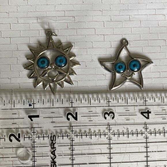 Boho Eclectic Sun and Star Pendants - Picture 5 of 6
